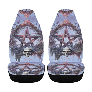 Gothic Skull Pentacle Car Seat Cover-MoonChildWorld