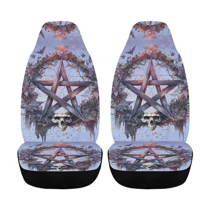 Gothic Skull Pentacle Car Seat Cover-MoonChildWorld