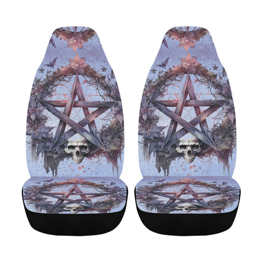 Gothic Skull Pentacle Car Seat Cover-MoonChildWorld