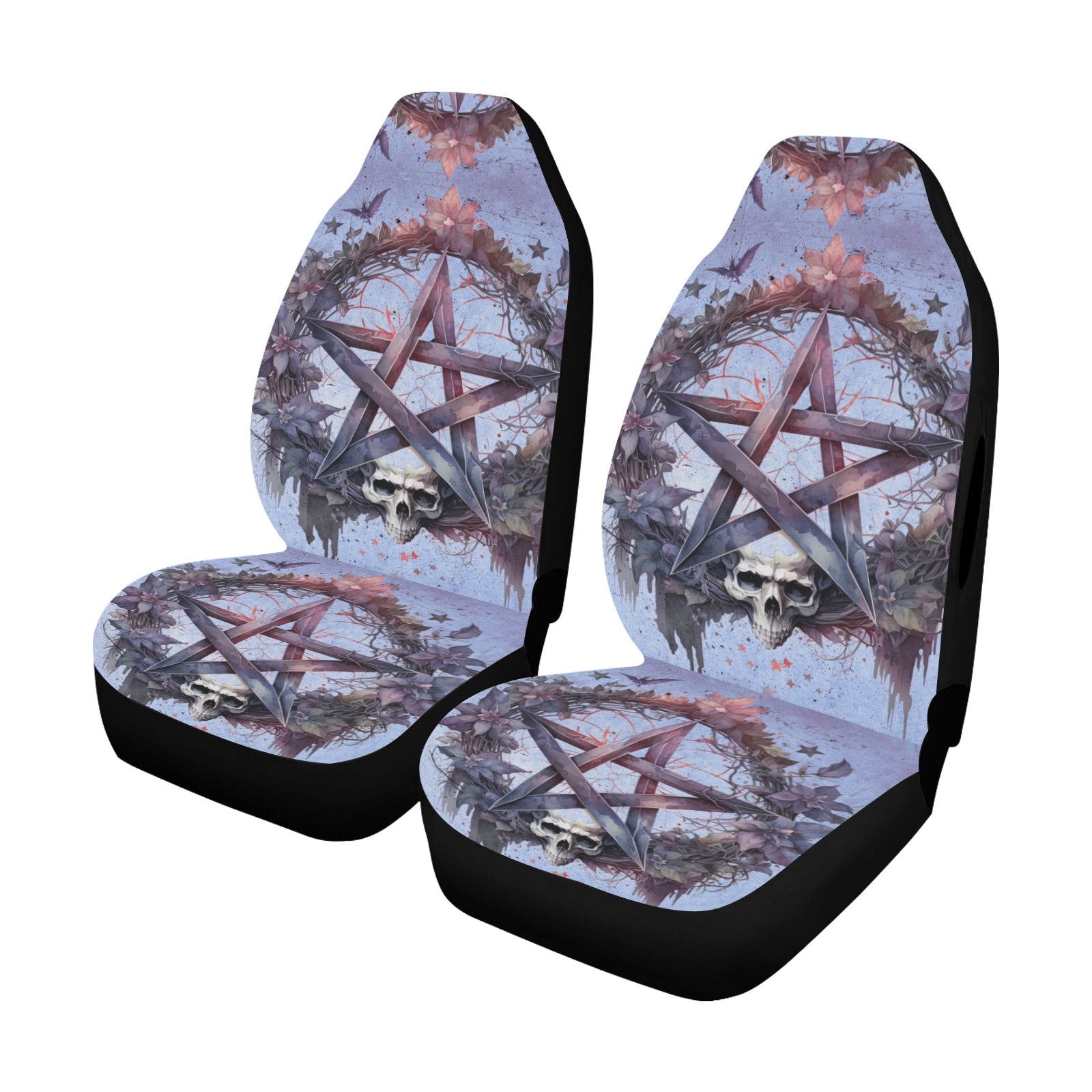 Gothic Skull Pentacle Car Seat Cover-MoonChildWorld