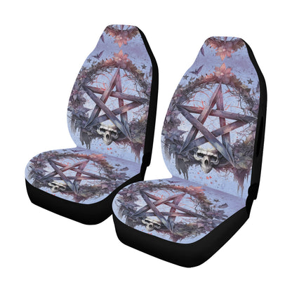 Gothic Skull Pentacle Car Seat Cover-MoonChildWorld