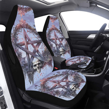 Gothic Skull Pentacle Car Seat Cover-MoonChildWorld