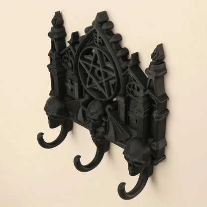 Gothic Skull Pentagram Wall Hooks For Entryway Key and Jewelry Storage Halloween Decor-MoonChildWorld