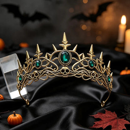 Gothic Skull Spiked Tiara Crown for Dark Queen Looks-MoonChildWorld