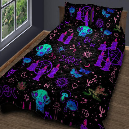 Gothic Skull Witchcraft Quilt Bedding Set-MoonChildWorld
