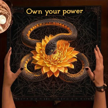 Gothic Snake Witchy Tarot Tablecloth Pagan Altar Cloth for Divination Wiccan Home Decor