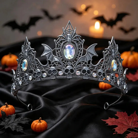Size reference for the gothic spider, bat and skull tiara