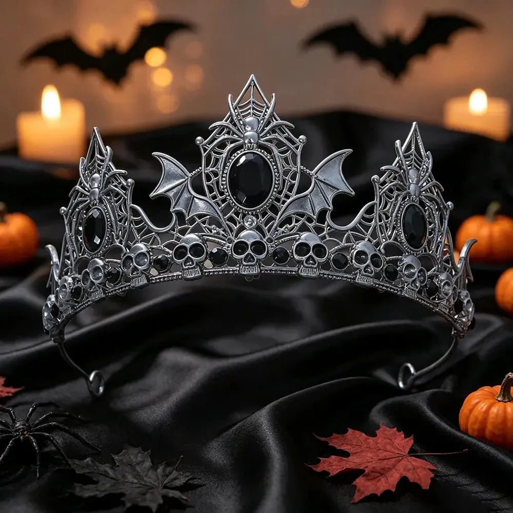 Close-up of the sculpted spider at the centre of the crown