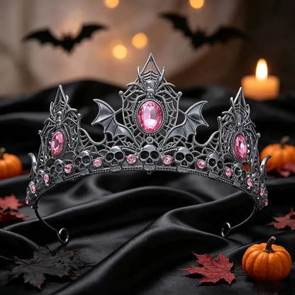 Bat wing detail on the gothic spider tiara