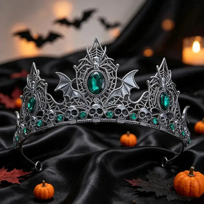 Skull detail worked into the antiqued tiara band
