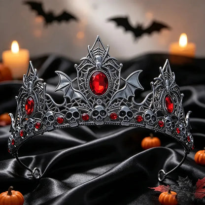 Gothic spider, bat and skull tiara crown for witches