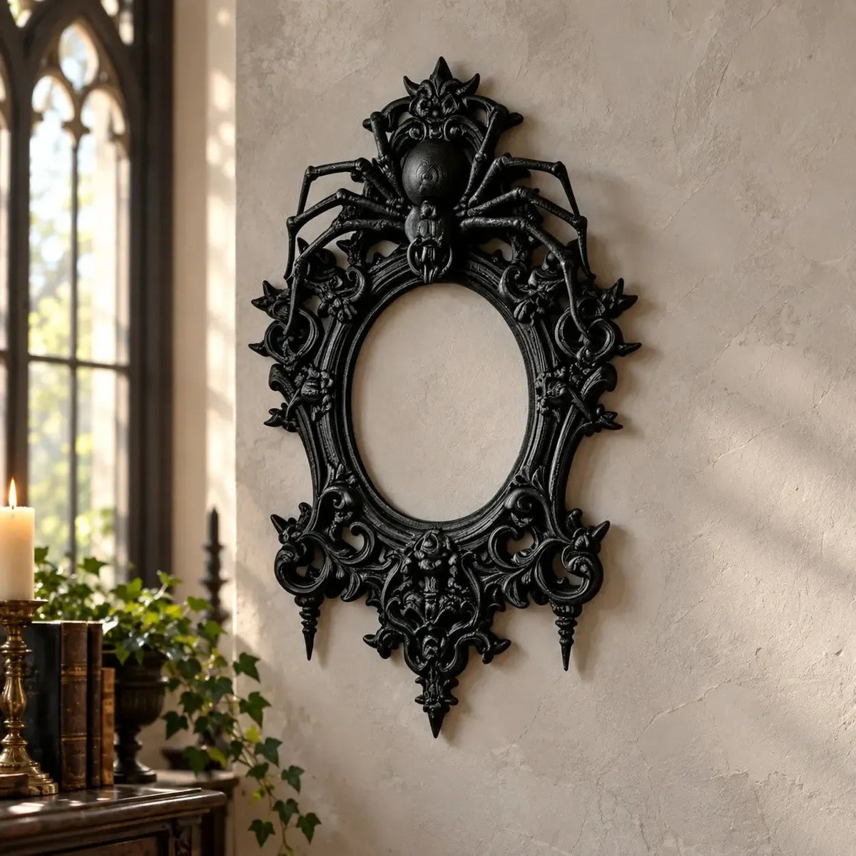 Spider wall frame front view with open oval center