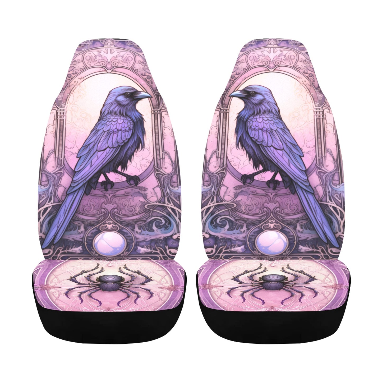 Gothic Spider and Raven Car Seat Covers-MoonChildWorld