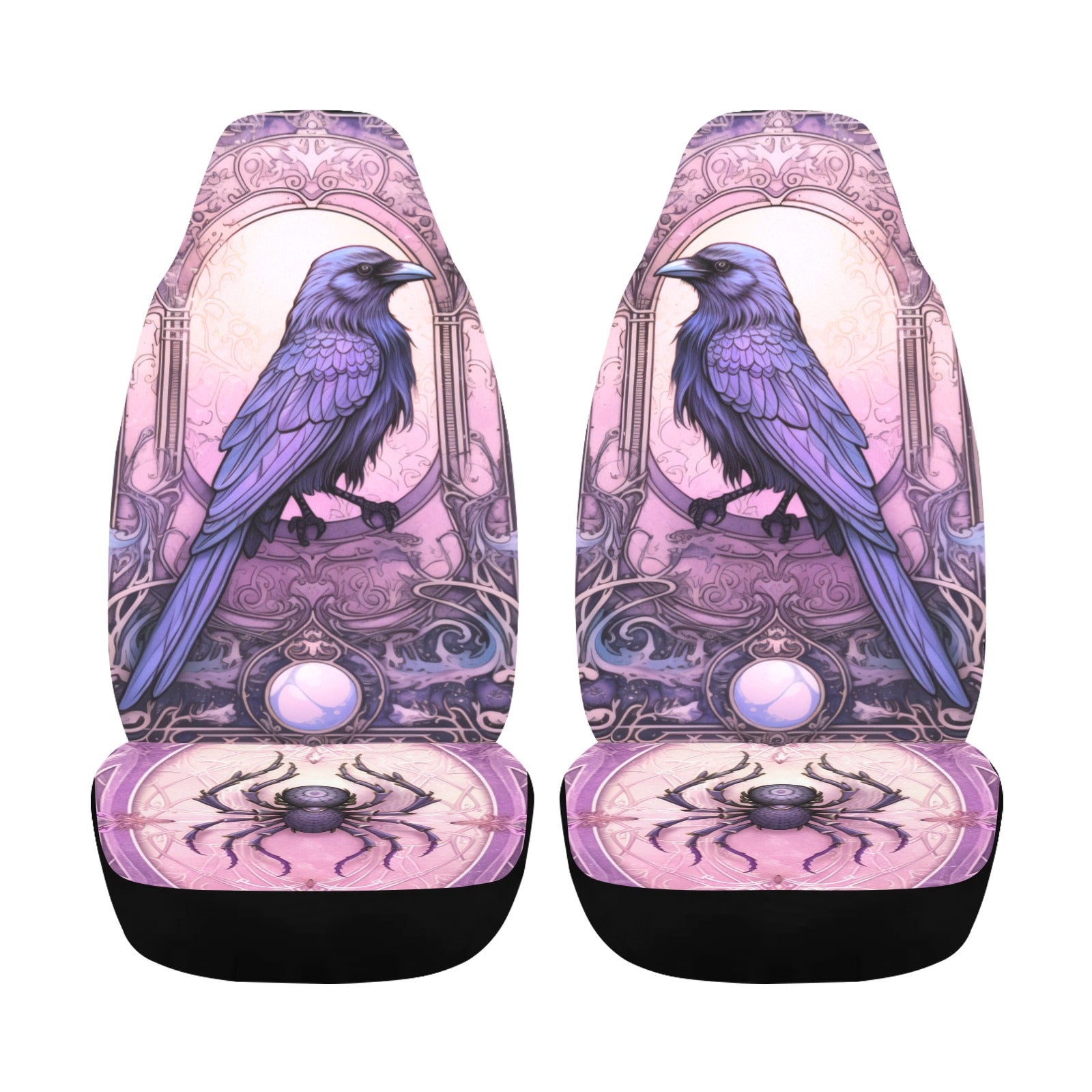 Gothic Spider and Raven Car Seat Covers-MoonChildWorld