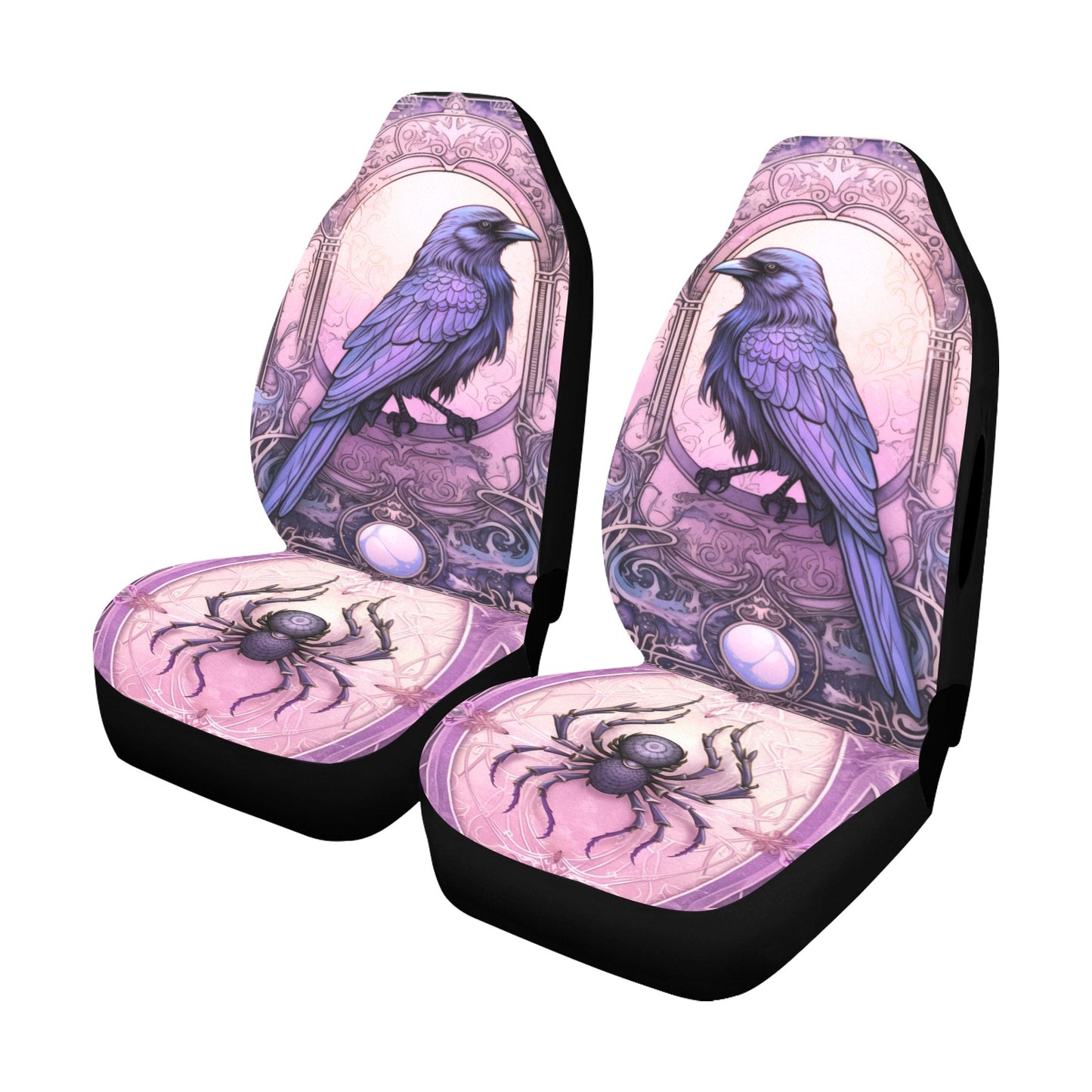 Gothic Spider and Raven Car Seat Covers-MoonChildWorld
