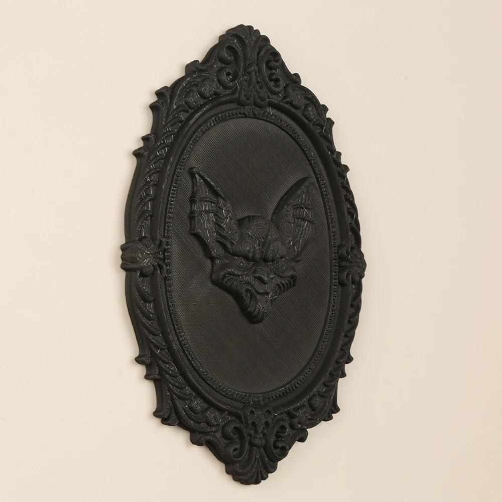 Gothic Style Bat Carved Wall Plaque For Dark Halloween Witch Home Wall Decoration-MoonChildWorld