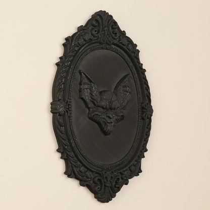 Gothic Style Bat Carved Wall Plaque For Dark Halloween Witch Home Wall Decoration-MoonChildWorld
