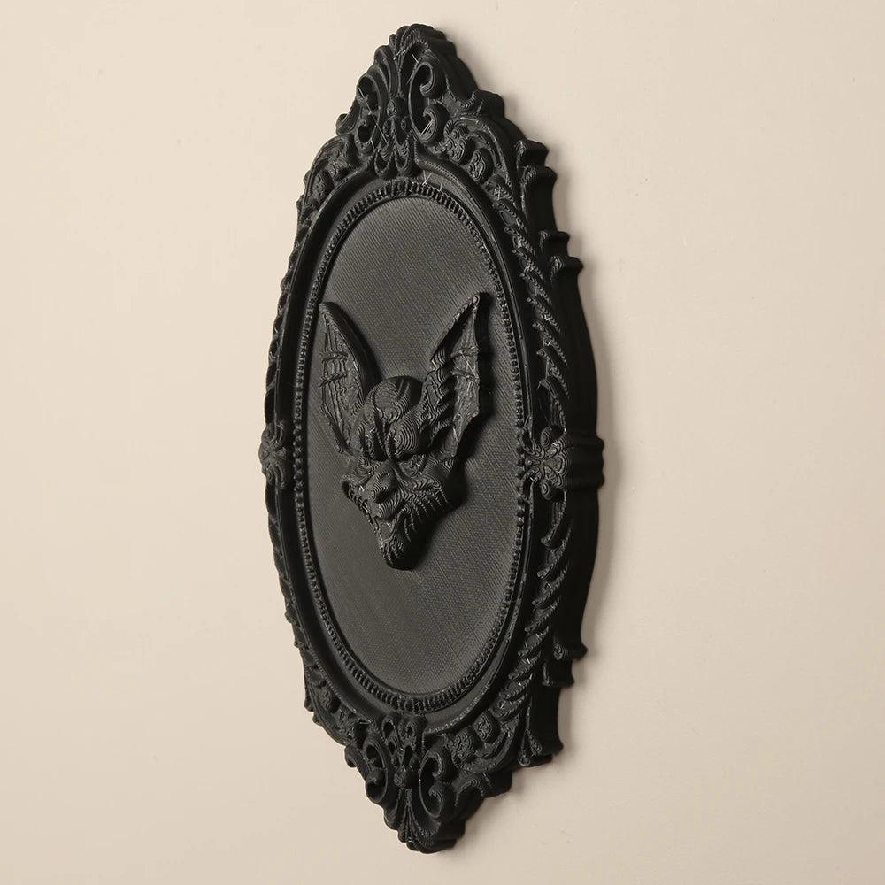 Gothic Style Bat Carved Wall Plaque For Dark Halloween Witch Home Wall Decoration-MoonChildWorld