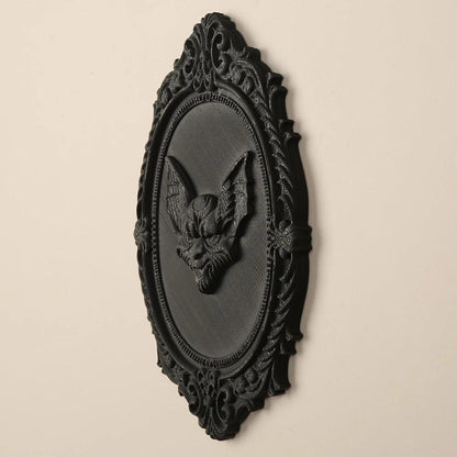 Gothic Style Bat Carved Wall Plaque For Dark Halloween Witch Home Wall Decoration-MoonChildWorld
