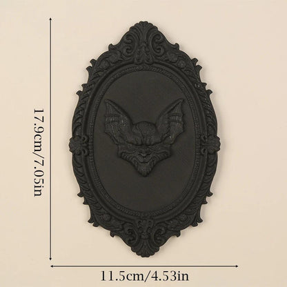 Gothic Style Bat Carved Wall Plaque For Dark Halloween Witch Home Wall Decoration-MoonChildWorld