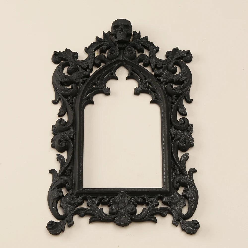 Gothic Style Skull Carved Wall Decor Frame For Dark Witch Home Wall Art Halloween Decor-MoonChildWorld