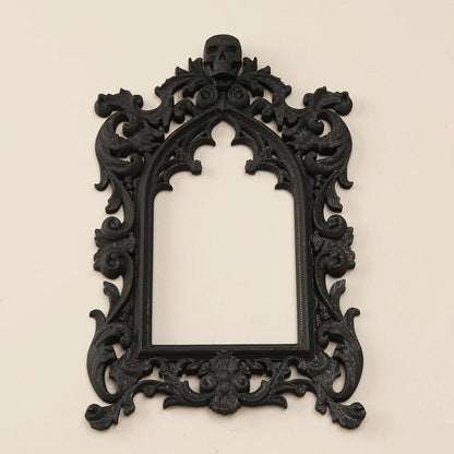 Gothic Style Skull Carved Wall Decor Frame For Dark Witch Home Wall Art Halloween Decor-MoonChildWorld