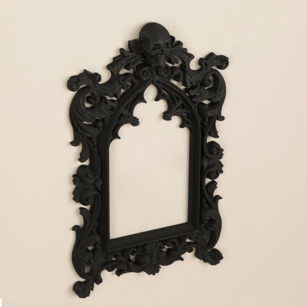 Gothic Style Skull Carved Wall Decor Frame For Dark Witch Home Wall Art Halloween Decor-MoonChildWorld