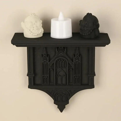 Gothic Style Wall Shelf For Retro-Style Home Wall Storage & Witchy Halloween Decoration-MoonChildWorld