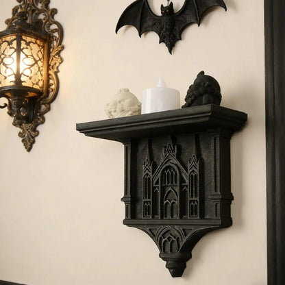 Gothic Style Wall Shelf For Retro-Style Home Wall Storage & Witchy Halloween Decoration-MoonChildWorld