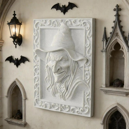 Gothic Style Witch Relief Wall Plaque For Halloween Home Decor-MoonChildWorld