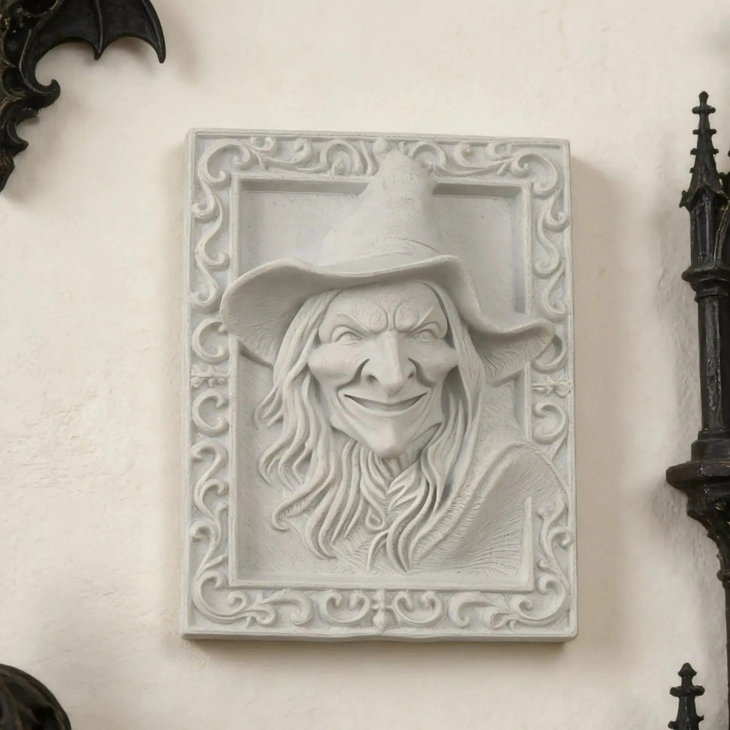 Gothic Style Witch Relief Wall Plaque For Halloween Home Decor-MoonChildWorld