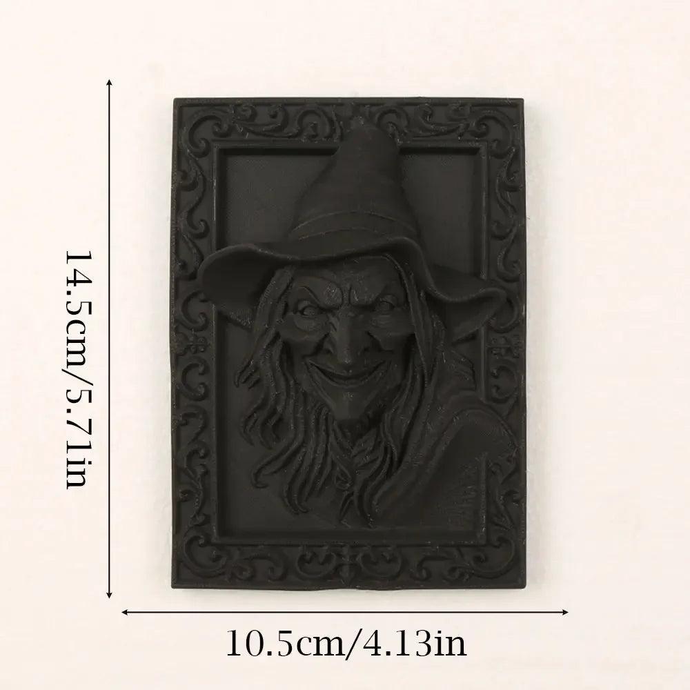 Gothic Style Witch Relief Wall Plaque For Halloween Home Decor-MoonChildWorld