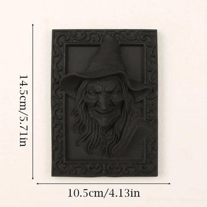 Gothic Style Witch Relief Wall Plaque For Halloween Home Decor-MoonChildWorld