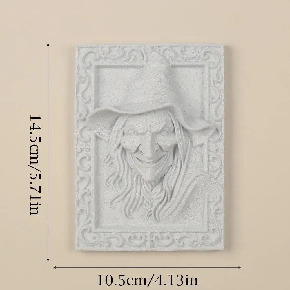 Gothic Style Witch Relief Wall Plaque For Halloween Home Decor-MoonChildWorld