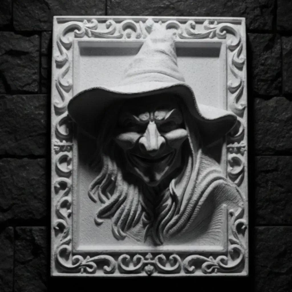 Gothic Style Witch Relief Wall Plaque For Halloween Home Decor-MoonChildWorld