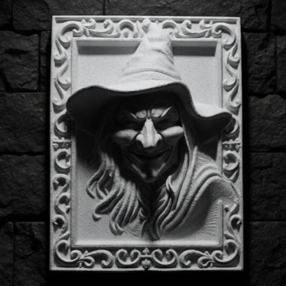 Gothic Style Witch Relief Wall Plaque For Halloween Home Decor-MoonChildWorld