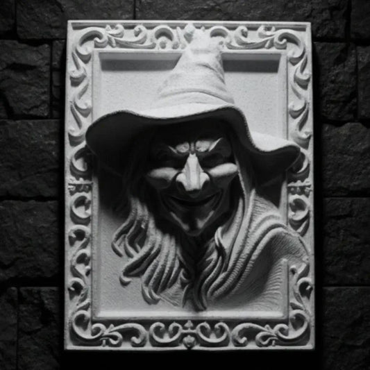 Gothic Style Witch Relief Wall Plaque For Halloween Home Decor-MoonChildWorld