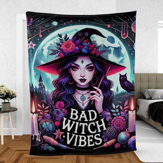 Gothic Witch Blanket – Hauntingly Beautiful Throw for Dark Academia & Altars-MoonChildWorld