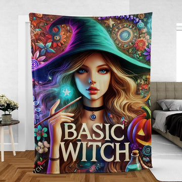 Gothic Witch Blanket for Halloween Decor-MoonChildWorld