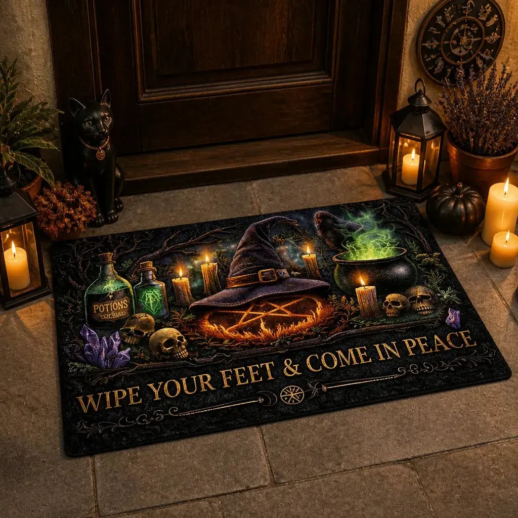 Gothic Witch Doormat – Halloween Witchy Welcome Mat for Dark Aesthetic Decor_mockup_1.webp