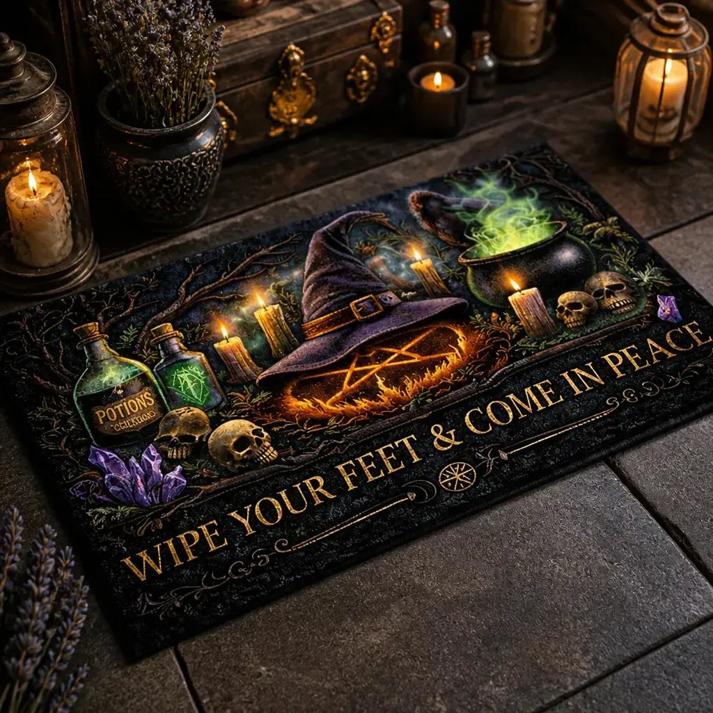 Gothic Witch Doormat – Halloween Witchy Welcome Mat for Dark Aesthetic Decor_mockup_2.webp