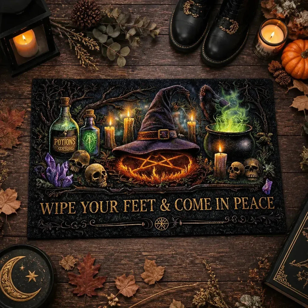 Gothic Witch Doormat – Halloween Witchy Welcome Mat for Dark Aesthetic Decor_mockup_3.webp