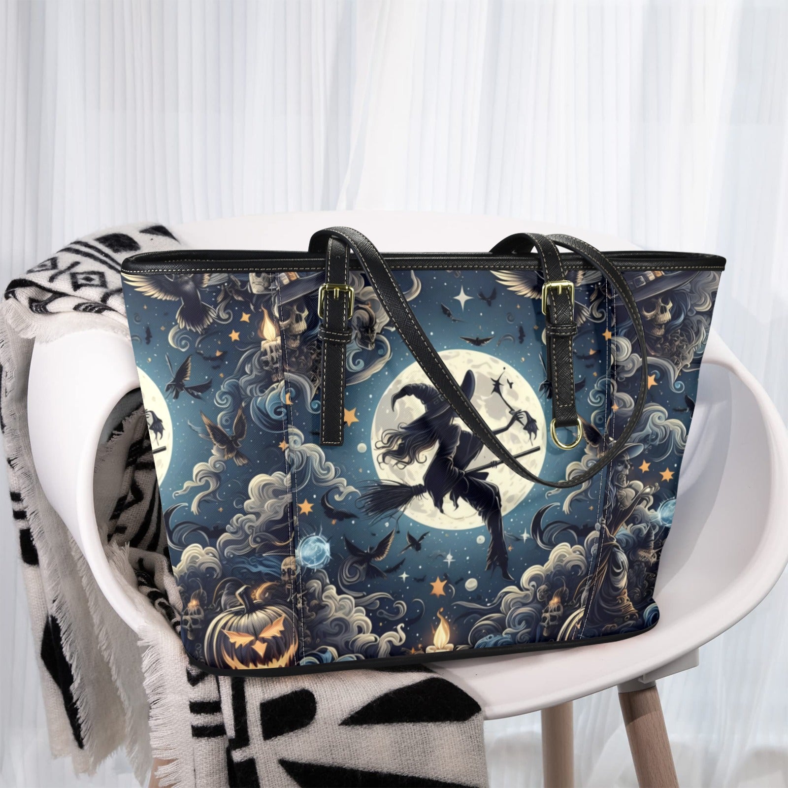 Gothic Witch Halloween Tote Bag-MoonChildWorld