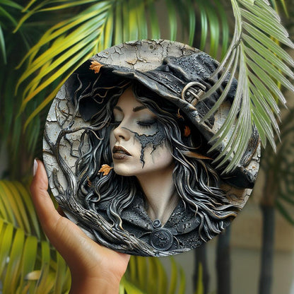 Gothic Witch Metal Sign Halloween Decor-MoonChildWorld