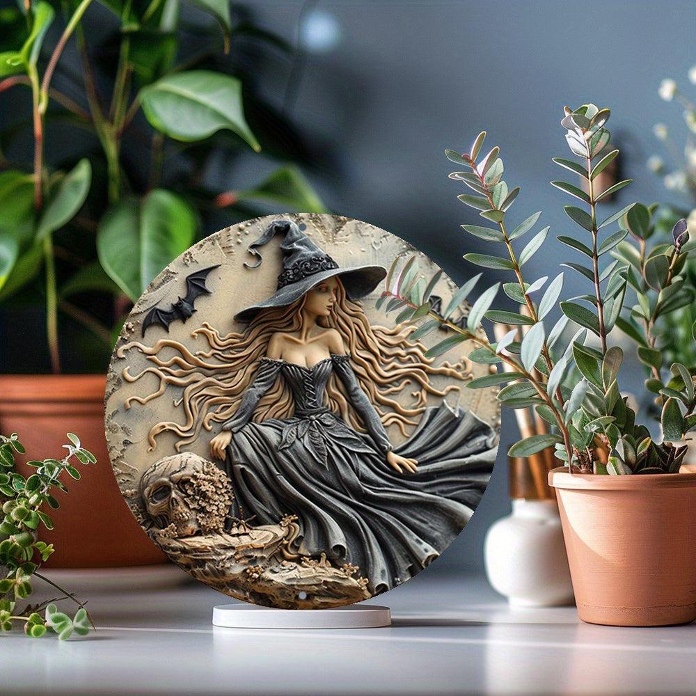 Gothic Witch Metal Sign Halloween Decor-MoonChildWorld