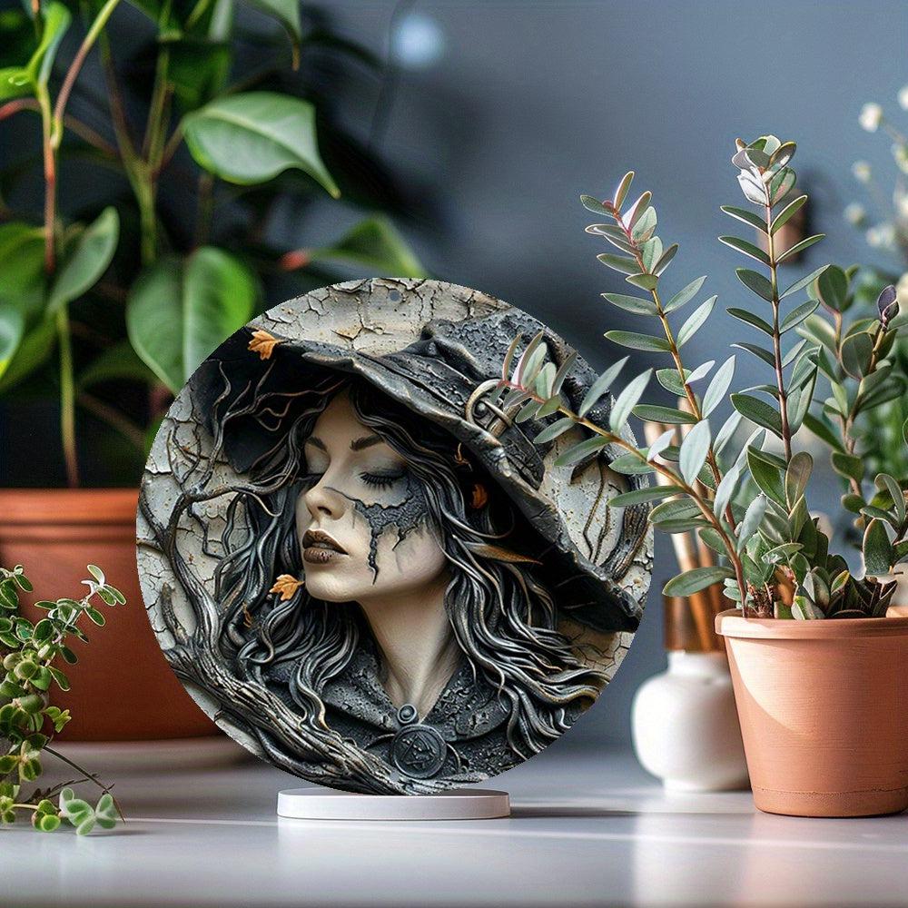 Gothic Witch Metal Sign Halloween Decor-MoonChildWorld