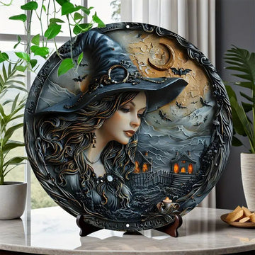 Gothic Witch Metal Sign Halloween Decor-MoonChildWorld
