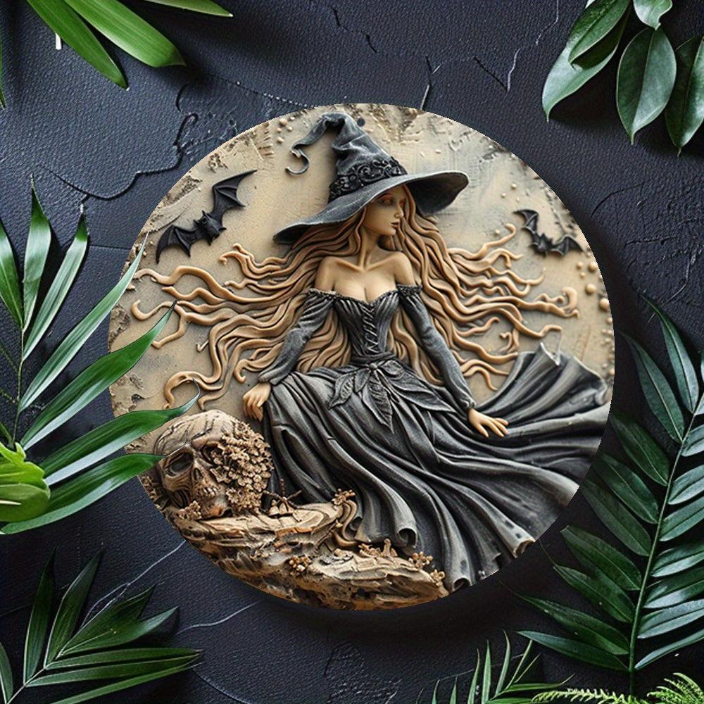 Gothic Witch Metal Sign Halloween Decor-MoonChildWorld