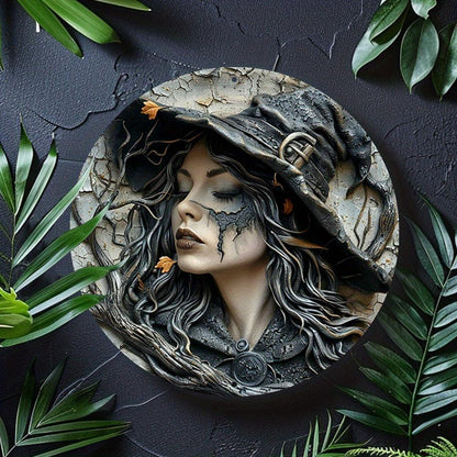 Gothic Witch Metal Sign Halloween Decor-MoonChildWorld