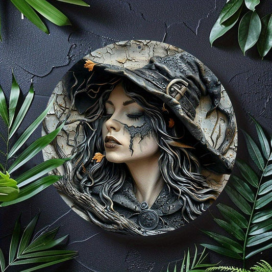 Gothic Witch Metal Sign Halloween Decor-MoonChildWorld